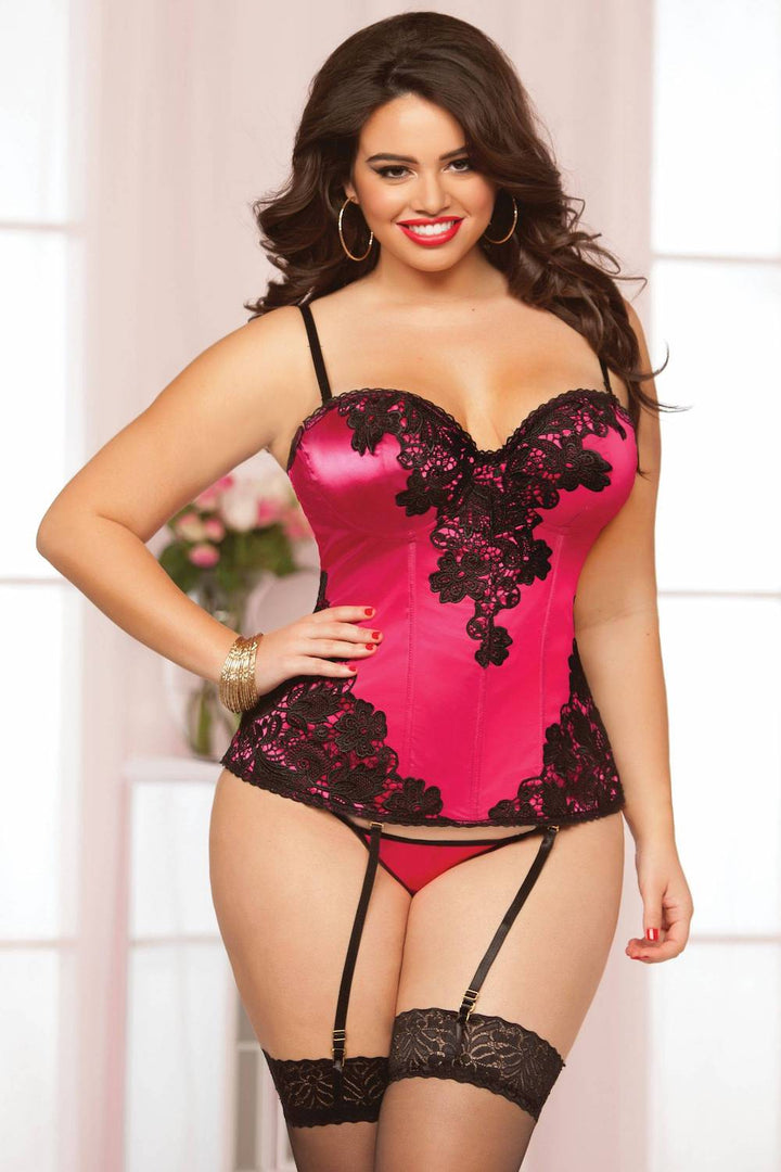 STM10512X Fuschia Alluring Corset Set