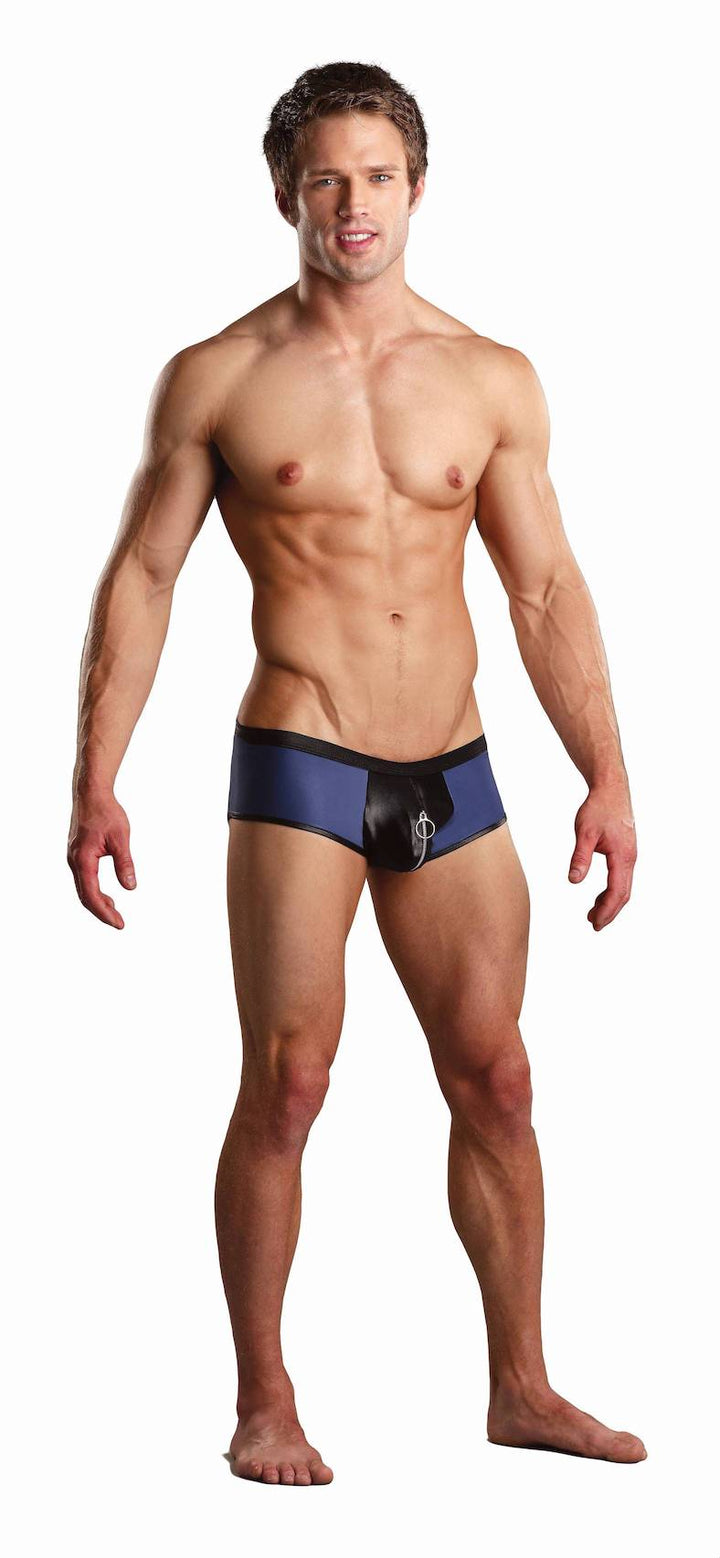 MP157196 Blue/Blk Zipper Short