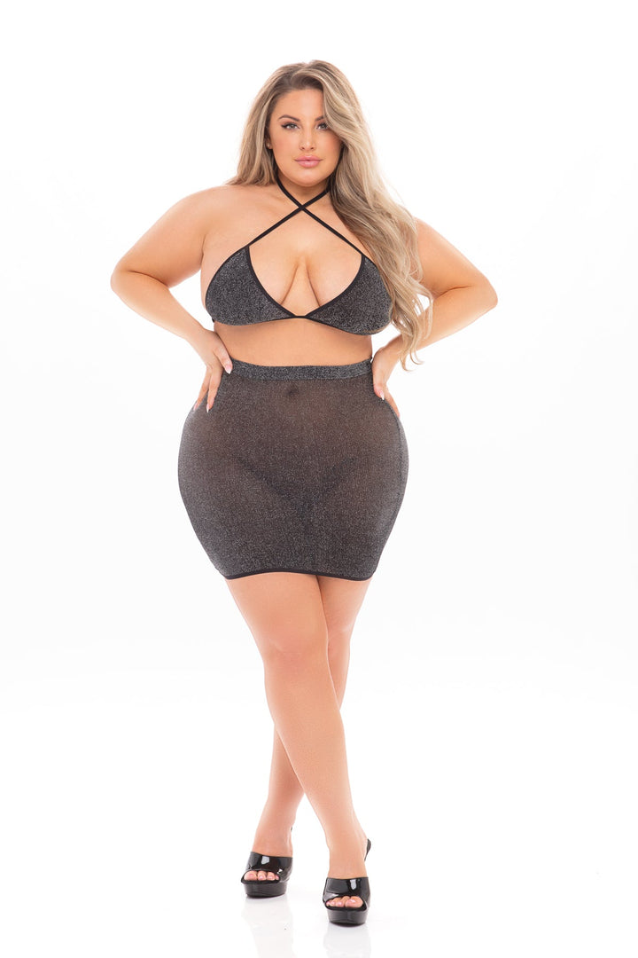 PL23089X Black Cherry 2Pc Skirt Set