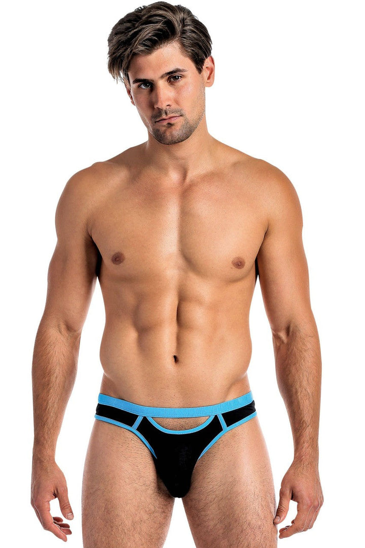 MP237230 Turq/Black Cutout Thong