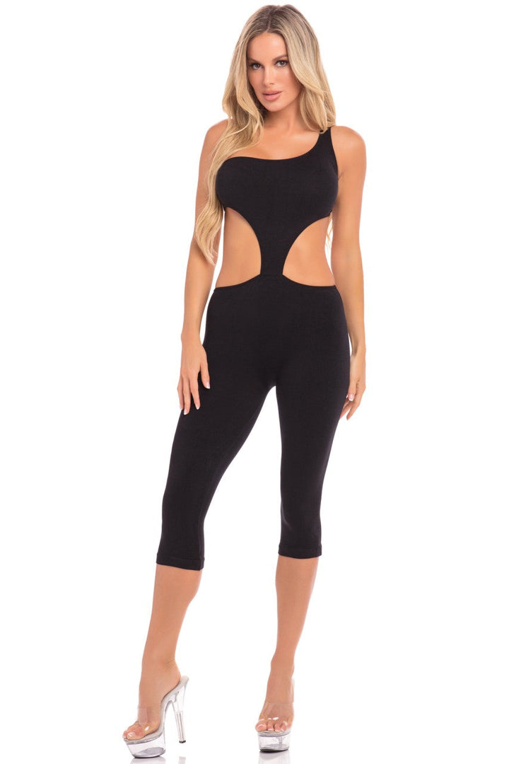 PL27035 One Shoulder Cropped Catsuit
