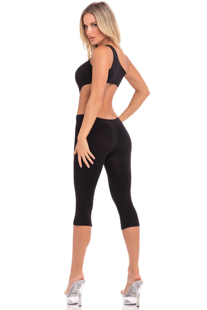 PL27035 One Shoulder Cropped Catsuit
