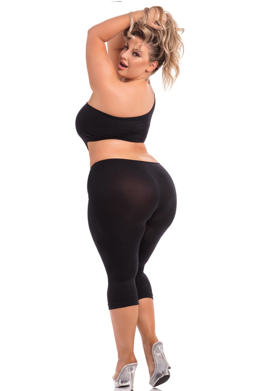 PL27035X One Shoulder Cropped Catsuit