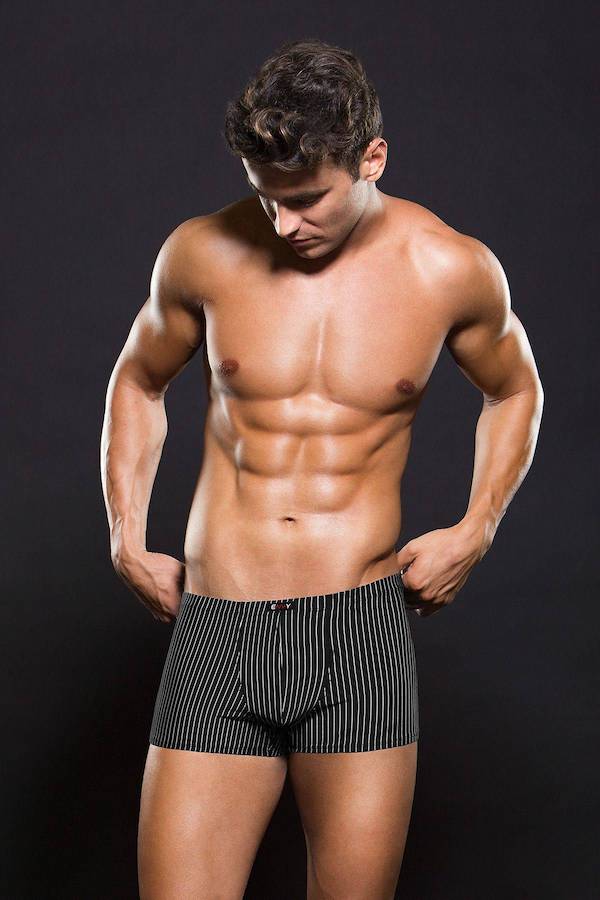 BEV041 Microfiber Boxer White Pinstripe