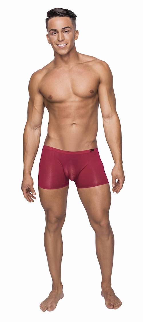 MPSMS006 Wine Sleek Short W/Sheer Pouch