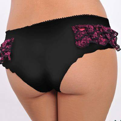STM9177 Mesh Boyshort With Floral Ruffles